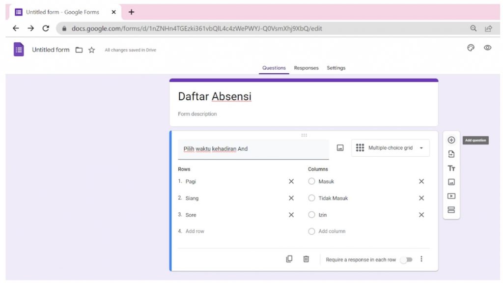 Form Absensi Online Di Google Form: Contoh & Cara Membuat - Aplikasi ...