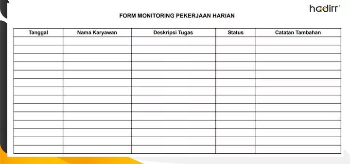 3 Contoh Form Monitoring Pekerjaan, Komponen dan Cara Membuat ...