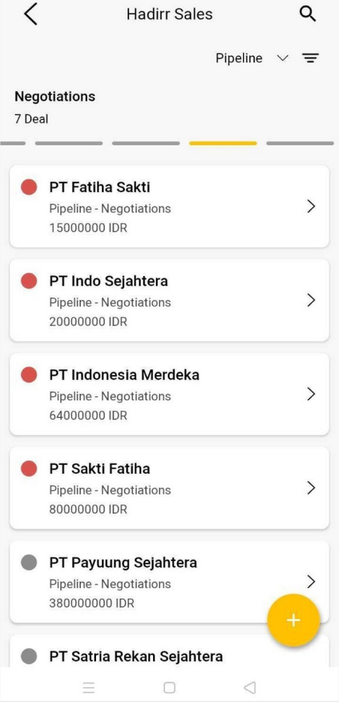 fitur crm mobile Hadirr untuk monitoring sales lapangan